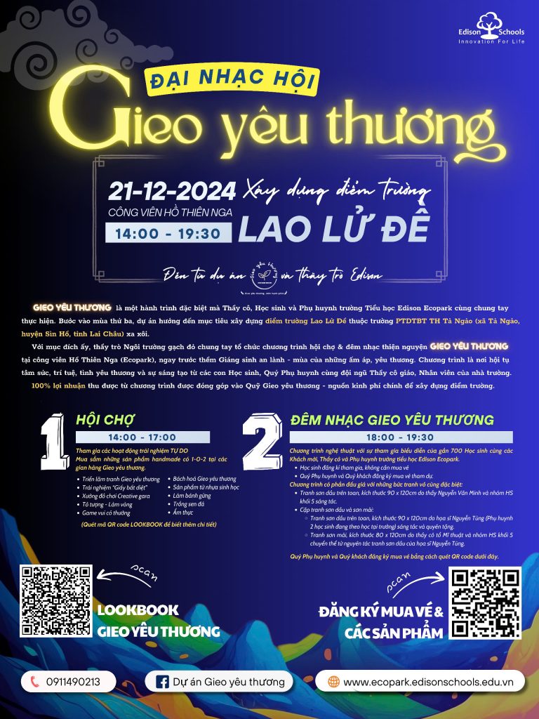 Đêm nhạc hội Gieo yêu thương – Trường Tiểu học Edison Ecopark