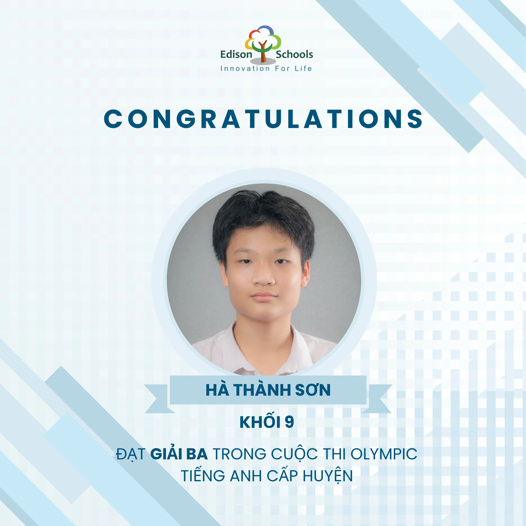 Thành tích xuất sắc của học sinh Edison Schools An Khánh tại cuộc thi Olympic tiếng Anh cấp huyện