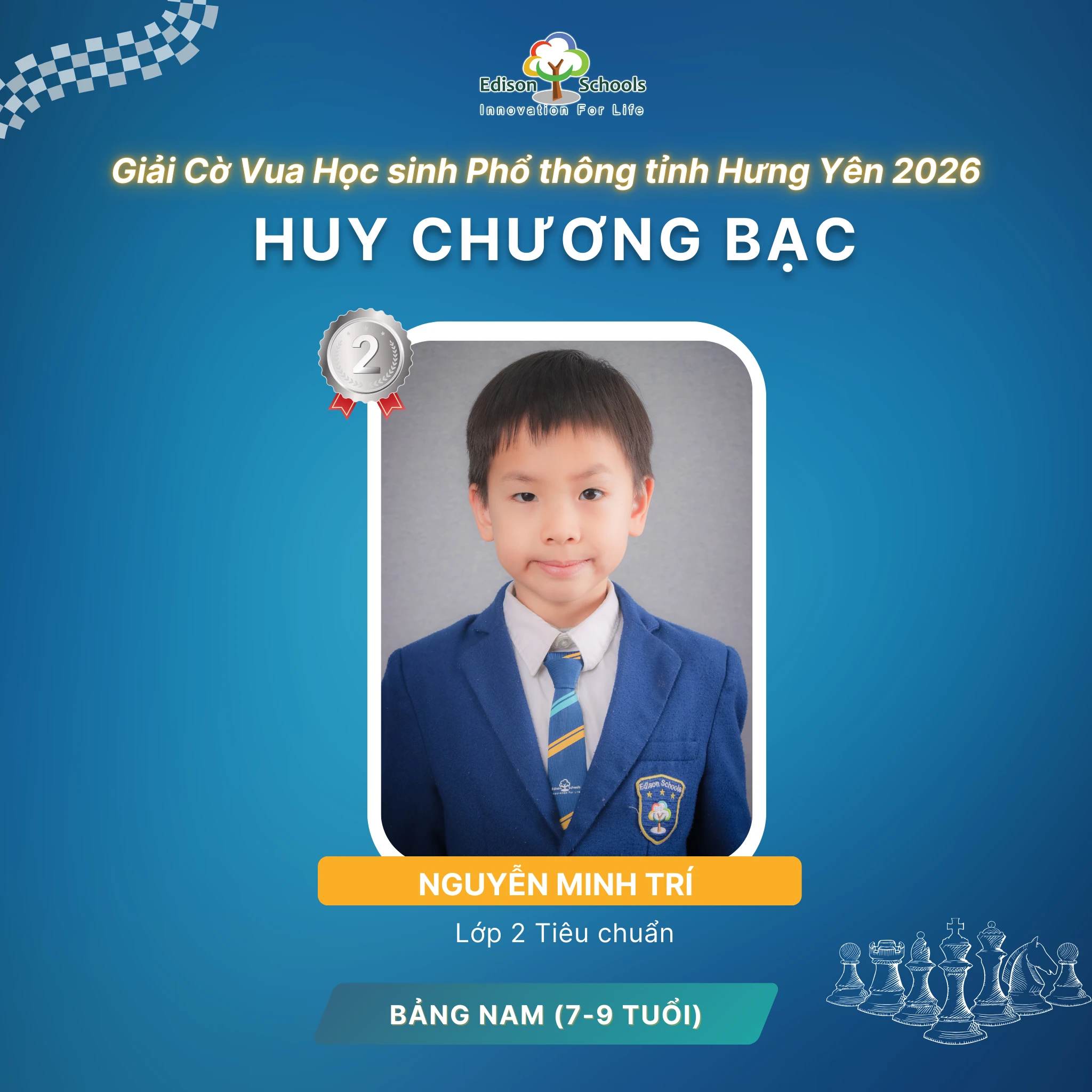 Học Sinh Edison Ecopark Giành Huy Chương Vàng Cờ Vua Học Sinh Tỉnh Hưng Yên